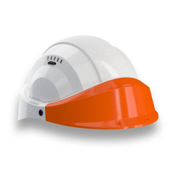 CASQUE 'ORIZON' BLANC VISIERE ORANGE TALIAPLAST - 563515