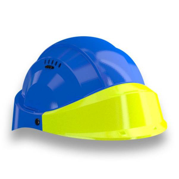 CASQUE 'ORIZON' BLEU VISIERE FLUO JAUNE TALIAPLAST - 563547