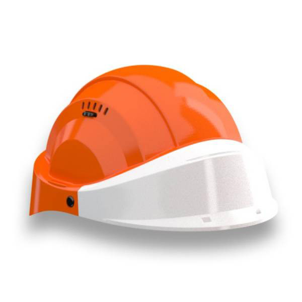 CASQUE 'ORIZON' ORANGE VISIERE BLANCHE TALIAPLAST - 563551