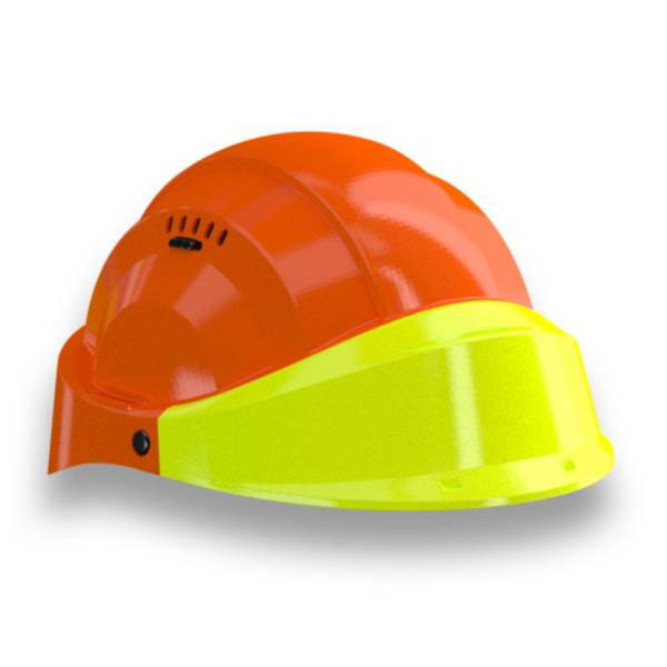 CASQUE 'ORIZON' ORANGE VISIERE FLUO JAUNE TALIAPLAST - 563557