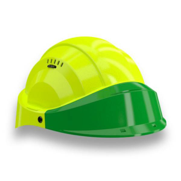 CASQUE 'ORIZON' FLUO JAUNE VISIERE VERTE TALIAPLAST - 563573