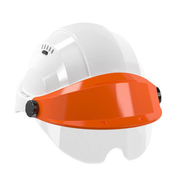 CASQUE 'ORIZON' BLANC VISIERE ORANGE AVEC LUNETTE TALIAPLAST - 563715