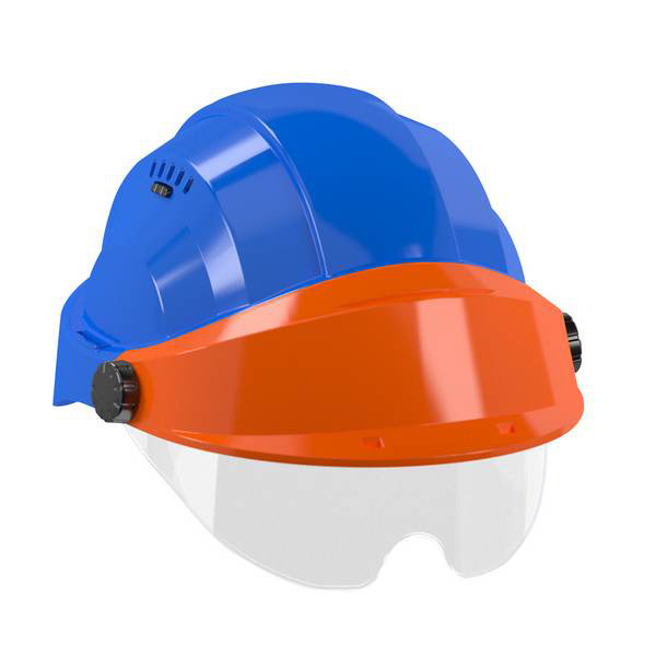 CASQUE 'ORIZON' BLEU VISIERE ORANGE AVEC LUNETTE TALIAPLAST - 563745