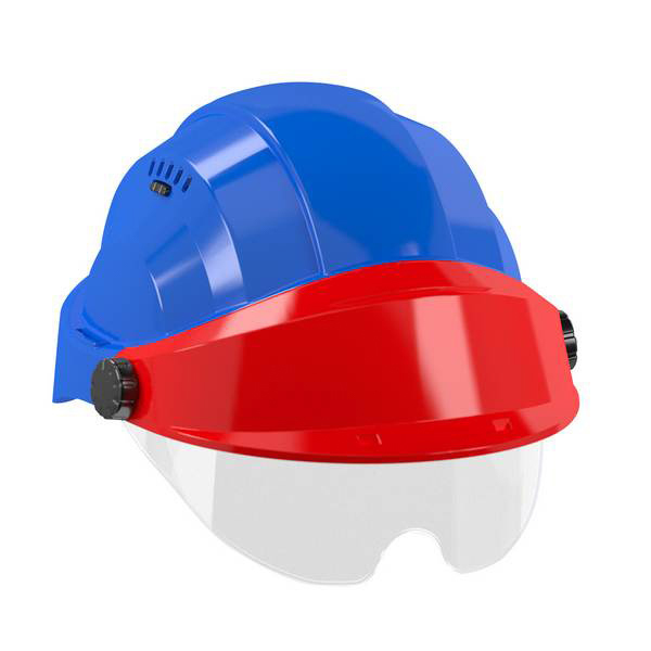 CASQUE 'ORIZON' BLEU VISIERE ROUGE AVEC LUNETTE TALIAPLAST - 563746