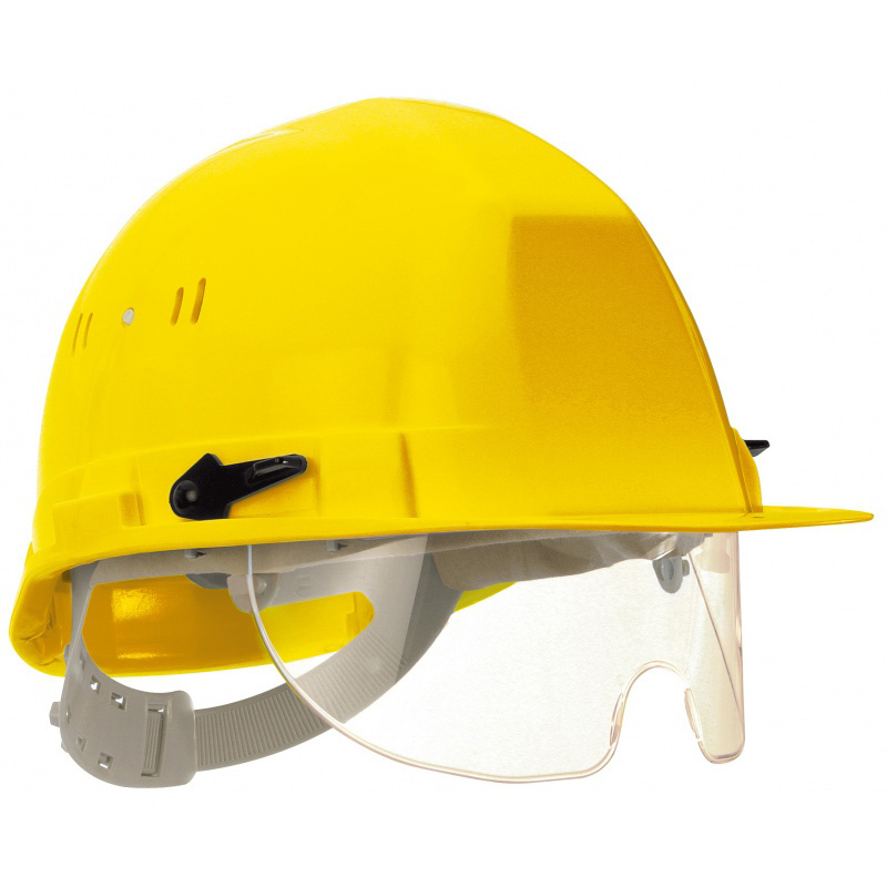 Casque TALIAPLAST polyéthylène à molette avec lunette intégrée Visiocéanic Jaune- 564822