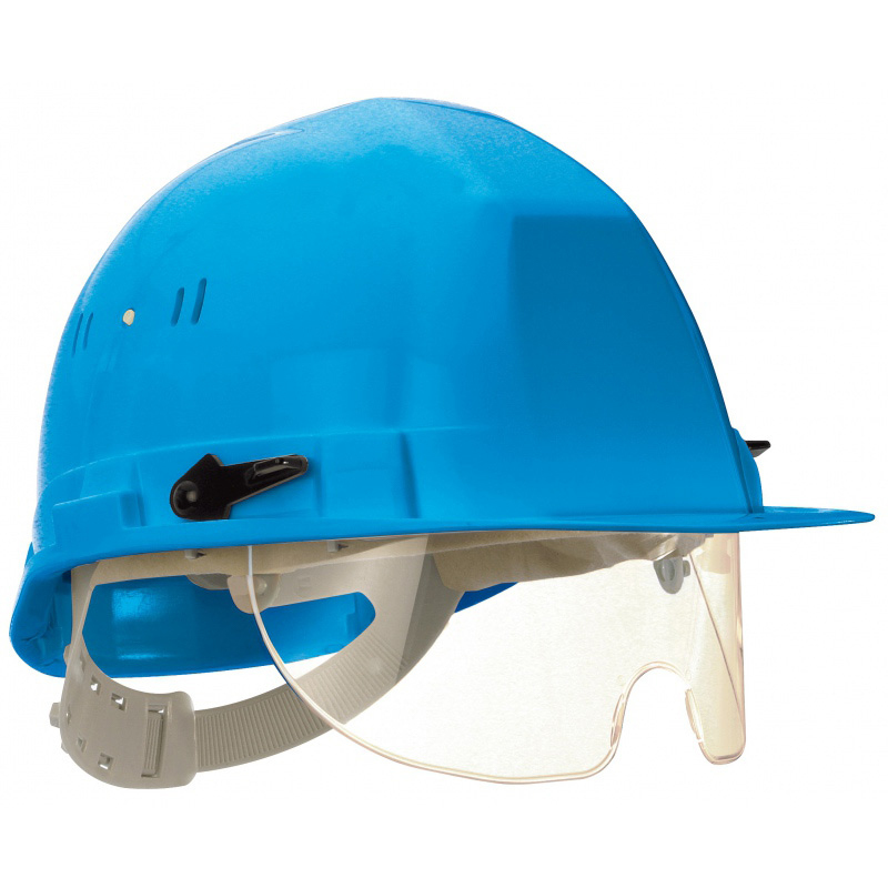 Casque TALIAPLAST polyéthylène à molette avec lunette intégrée Visiocéanic bleu- 564824