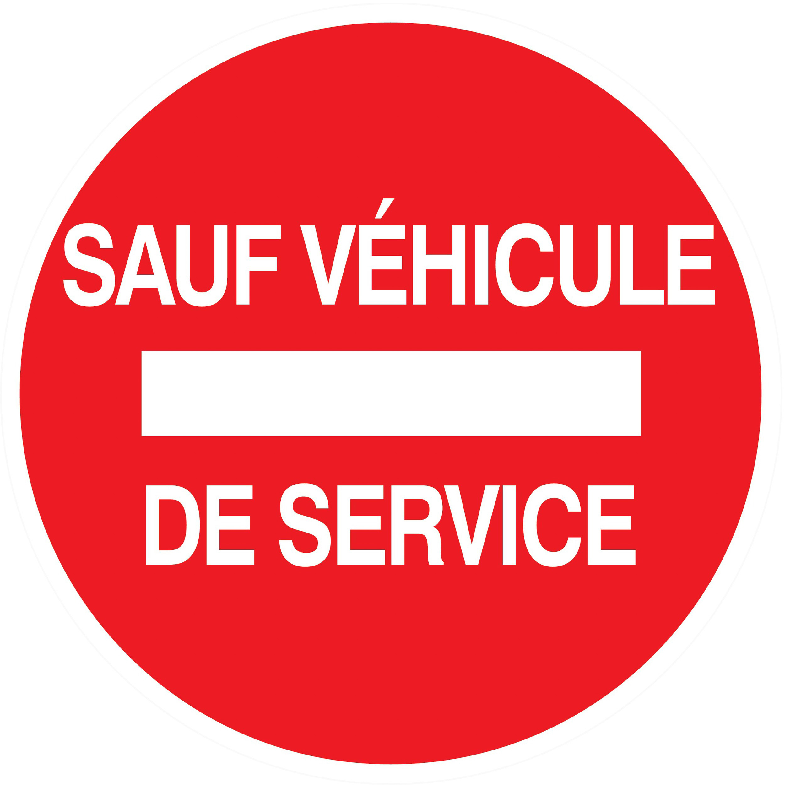 Panneau adhésif SENS INTERDIT SAUF VEHICULE DE SERVICE Ø80MM TALIAPLAST - 724264