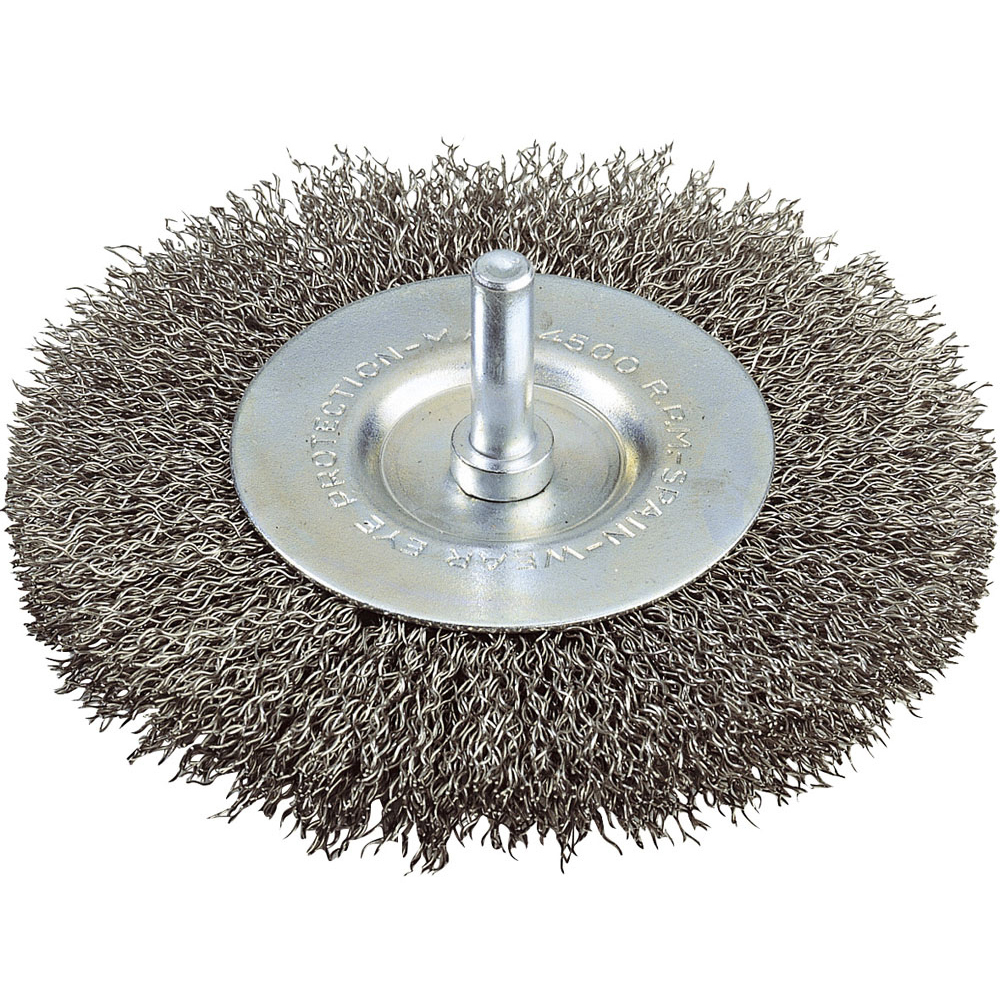 BROSSE CIRCULAIRE SUR TIGE 6MM D.50 FILS ONDULES INOX SIDAMO - 10314006