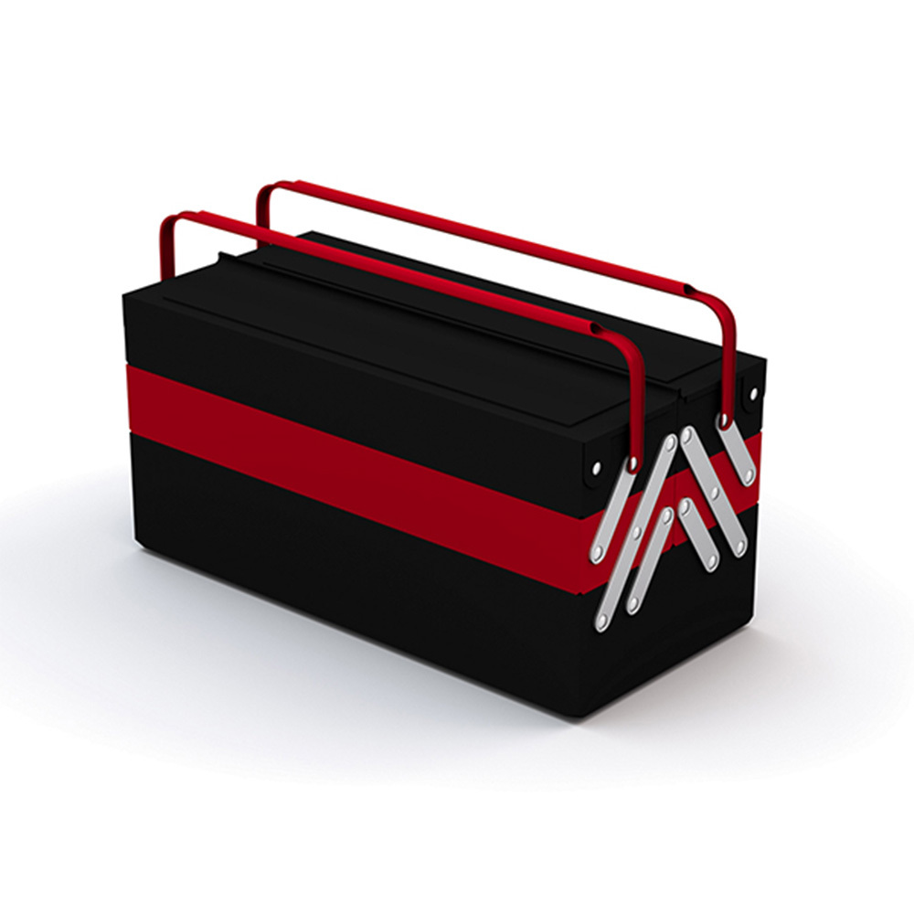 BOITE À OUTILS 5 COMPARTIMENTS 16L NOIRE ET ROUGE - SORI - DIM 430 x 200 x 200MM - 782231