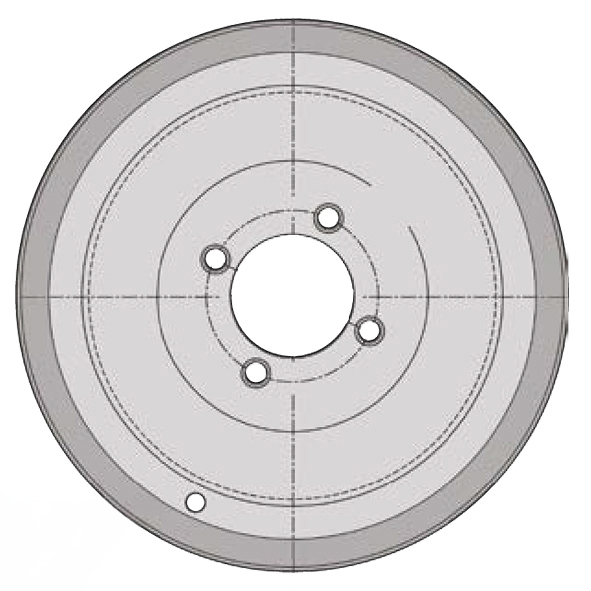 Jante basse creuse 2.50x8 4/0 59x98 rem rte140km/h div - R000697