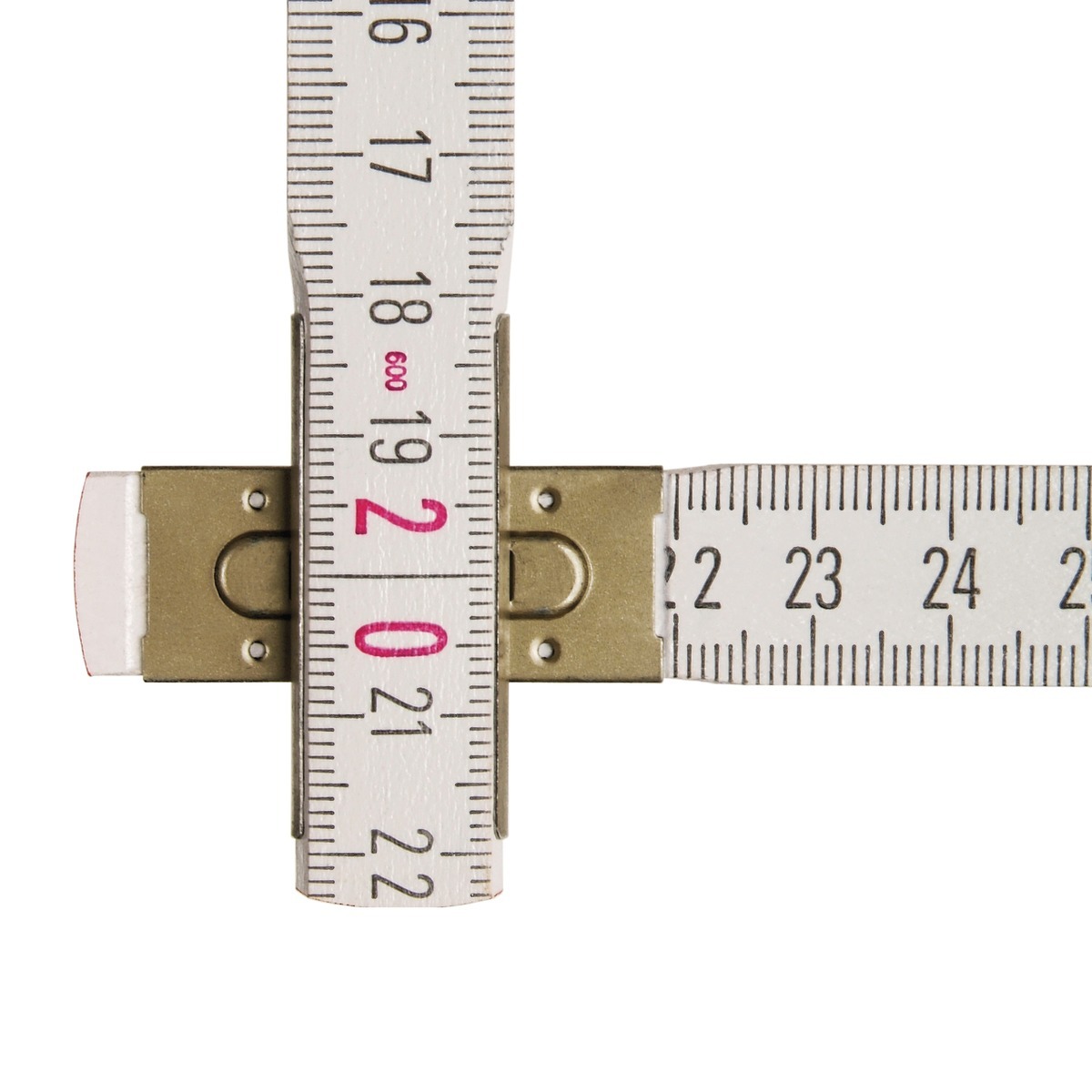 Mètre pliant en bois STABILA type 1607, 2 m, blanc, graduations métriques, certifié PEFC - 01134