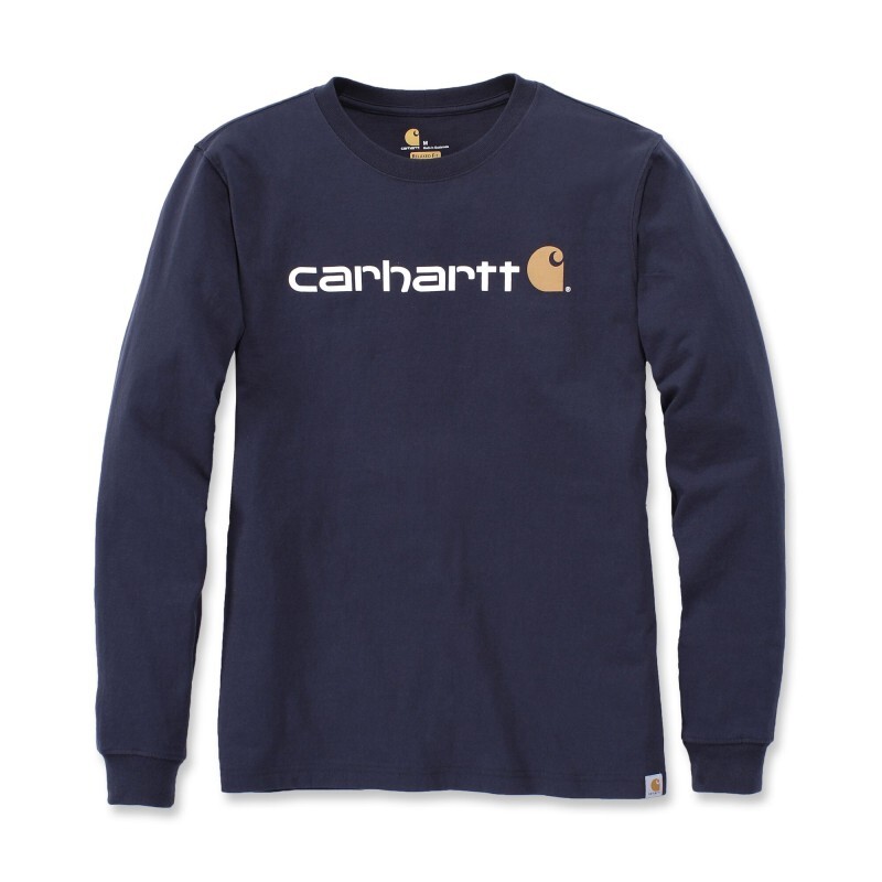 T-shirt Core Logo Manches Longues Bleu - 412 - CARHARTT - 104107