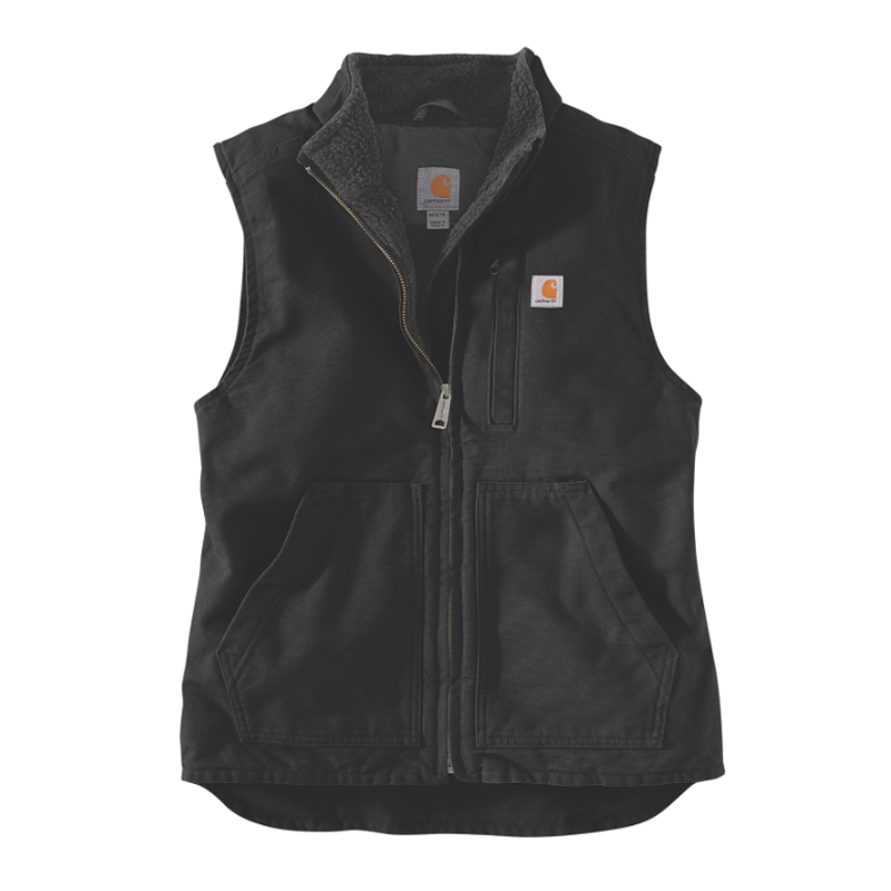 Gilet sans manche Femme à Col Montant Doublé Sherpa Noir BLK - CARHARTT - 104224