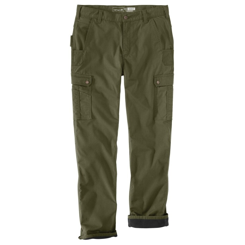 PANTALON DE TRAVAIL CARGO RIPSTOP DOUBLÉ EN POLAIRE Vert - G72 - CARHARTT - 105491