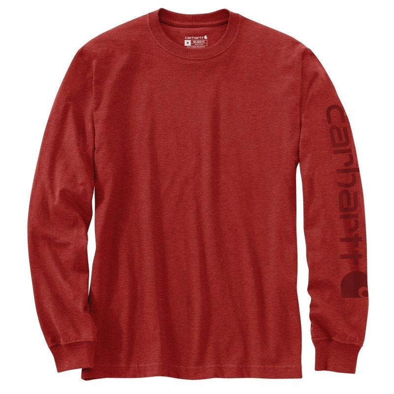 T-shirt Sleeve Logo manches longues - Rouge R66 - CARHARTT - EK231