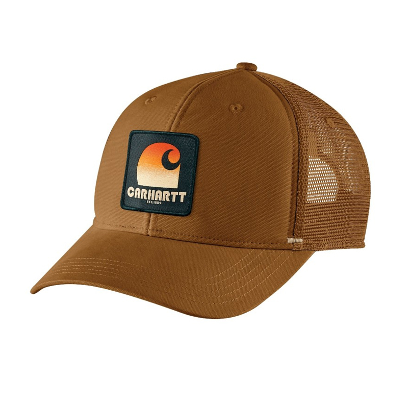 Casquette en toile avec dos en maille et patch C Marron BRN - CARHARTT - 106132