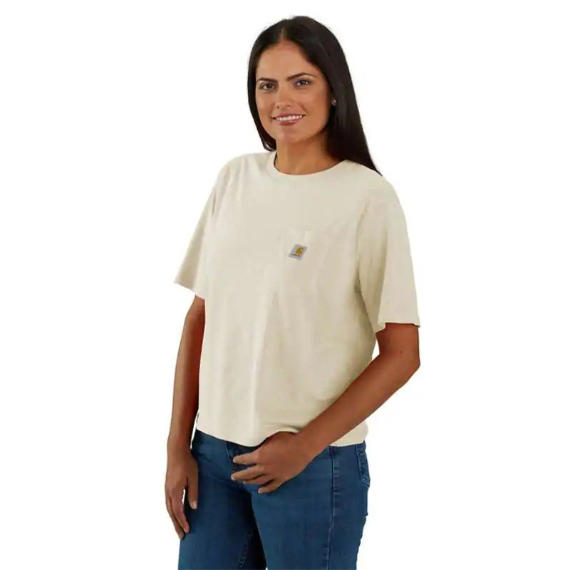 T-shirt Femme Léger Manches Courtes CREWNECK Beige A22 - CARHARTT - 106122