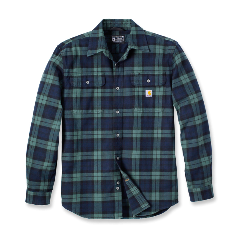 Chemise à carreaux à manches longues en flanelle  Vert GH6 - CARHARTT - 106356