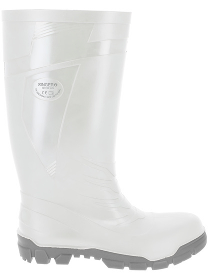 Bottes de travail PVC/nitrile Coloris blanc et gris Amagnétique - SINGER - BOTBLAN