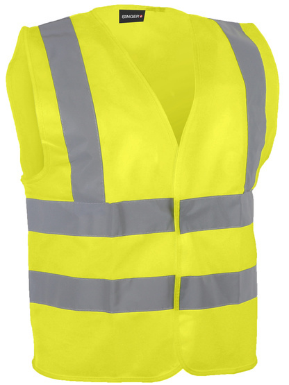 Gilet haute-visibilité 100% polyesterFermeture auto-agrippante 4 bandes - SINGER - GIL4BJ