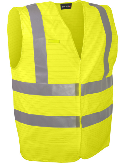 Gilet haute visibilité multi-risques 98% polyester et 2% carbone 120 g/m² - SINGER - GILMRJ