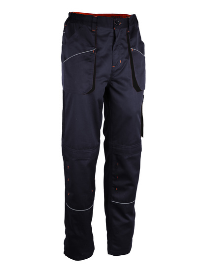 Pantalon de travail Polyester/coton - Bleu / noir / orange - SINGER - PRAGBLE