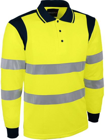 Polo jaune en polyester bird-eye - SINGER - PUNTA