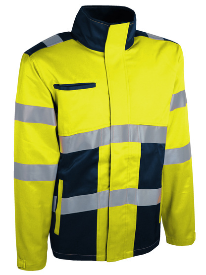 Veste de travail haute visibilité jaune et bleu marine - SINGER - VARMA