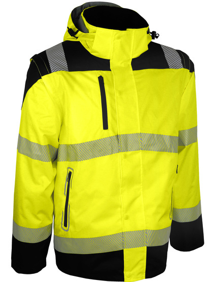 Blouson haute visibilité jaune avec manches amovibles et bandes - SINGER - VUELTA