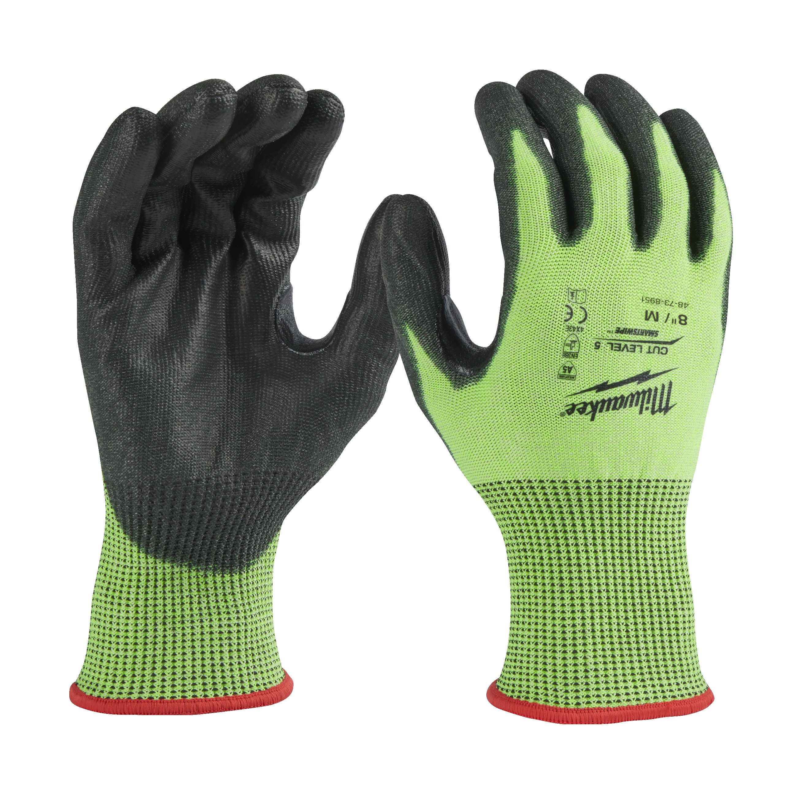 Gants haute visibilite & anti-coupure niveau 5/e - m/8-1pc MILWAUKEE EPI - 4932479932