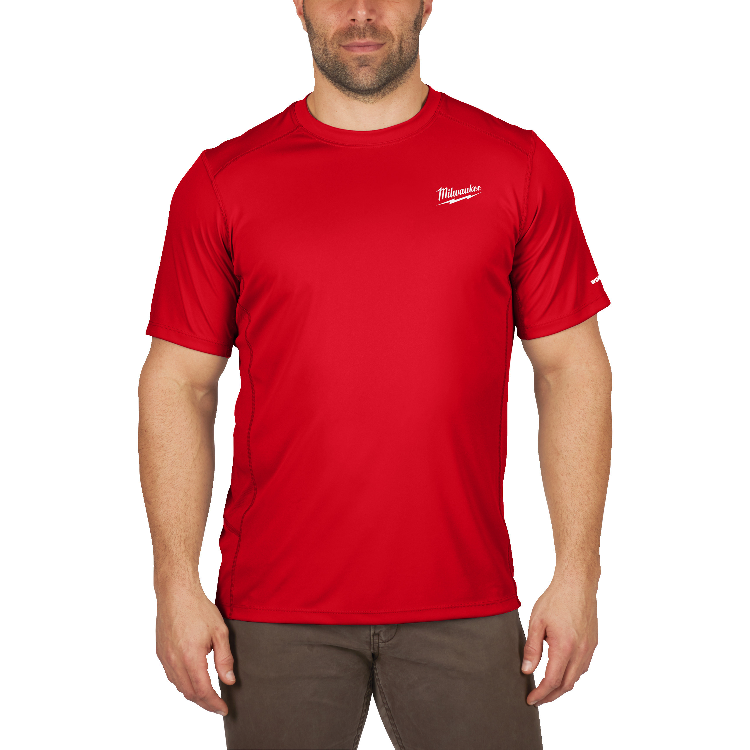 T-SHIRT WORKSKIN MANCHES-COURT ROUGE L. - Blister MILWAUKEE EPI - 4932493070