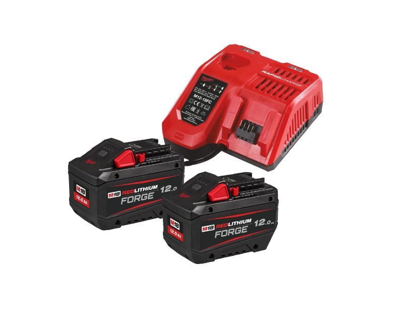 2 BATTERIES 12AH FORGE + CHARGEUR MILWAUKEE M18 FORGENRG-122 - 4933498610