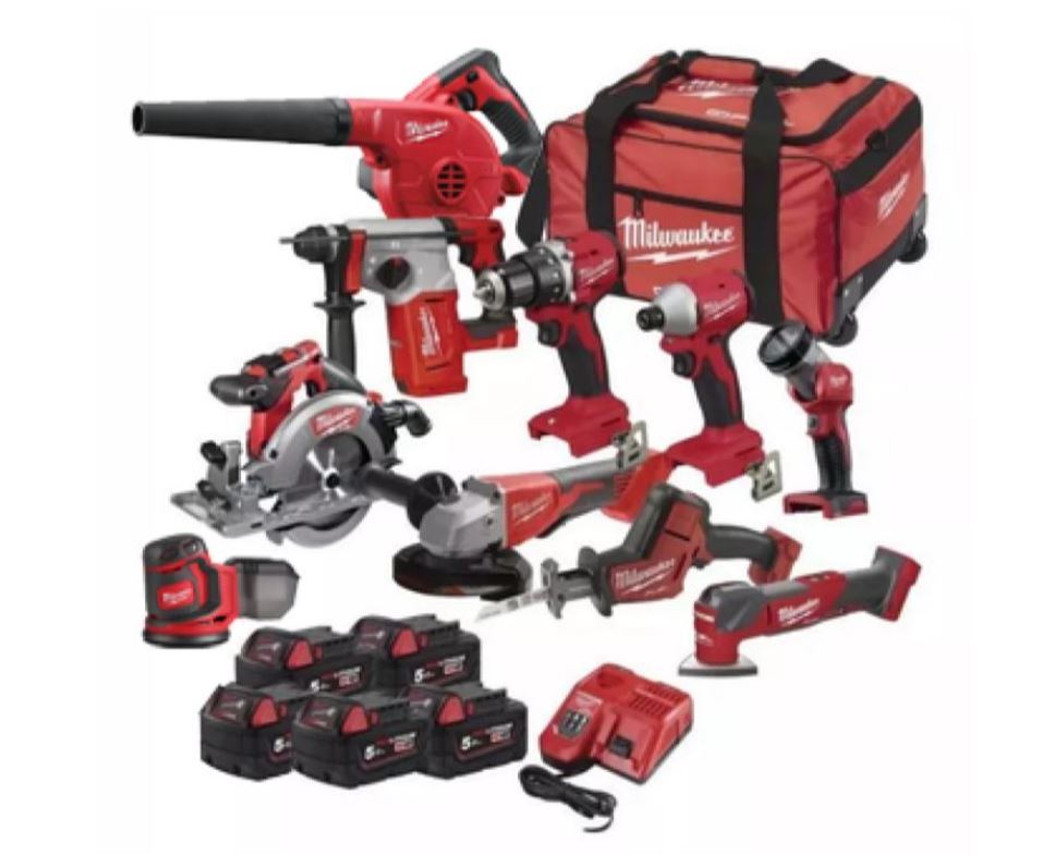 Powerpack 10 Machines MILWAUKEE M18 avec batterie et chargeur 4933PACK10M