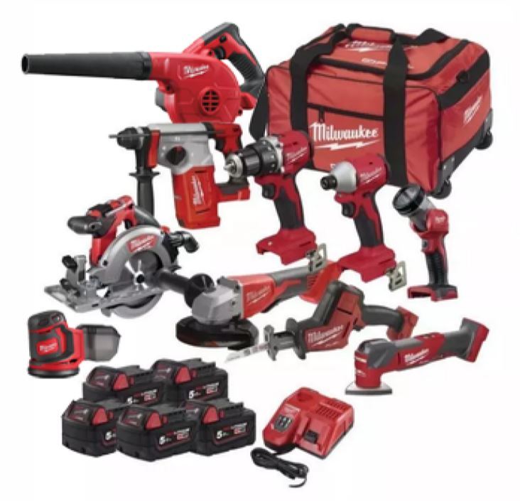 Powerpack 10 Machines MILWAUKEE M18 avec batterie et chargeur - 4933PACK10M