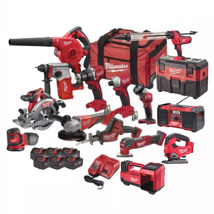 Powerpack 15 Machines MILWAUKEE M18 avec batteries et chargeur - 4933PACK15M