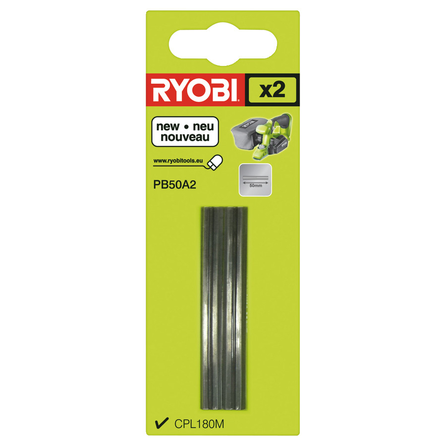 Jeu de 2 fers jetables (carbure) largeur 50 mm RYOBI PB50A2 - 5132002602