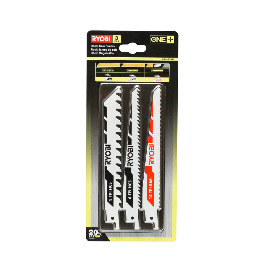 Blister 3 lames RYOBI RAK3RBWM spéciales scie sabre ONE - 5132002813