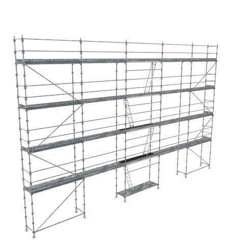 Echafaudage ACIER fixe R200 160 m²  PROGRESS PREMIUM garde-corps lisses + planchers acier + plinthes - TUBESCA - 0P000400