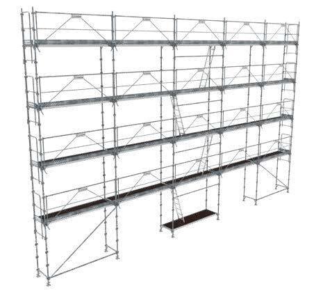 Echafaudage ACIER fixe R200 160 m² PROGRESS PREMIUM garde-corps FUSIO + planchers alu/bois + plinthes - TUBESCA - 0P000401