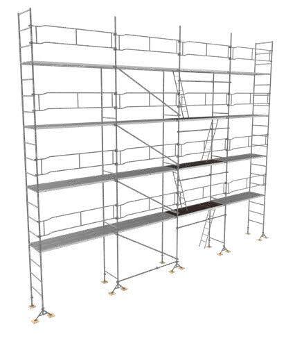 Echafaudage ACIER fixe M49 130 m² EXPERT PLUS structure + planchers acier + accès - TUBESCA - 0P000535