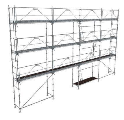 Echafaudage ALU fixe R200 104 m² RECORD MEDIUM garde-corps SECURIT’UP + planchers alu/bois - TUBESCA - 0P000636