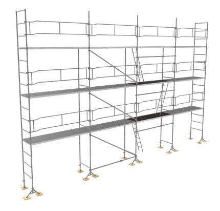 Echafaudage ACIER fixe M49 104 m² MASTER structure seule - TUBESCA - 0P000967