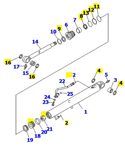 KIT JOINTS VERIN DE GODET - KOMATSU - 707-98-13990