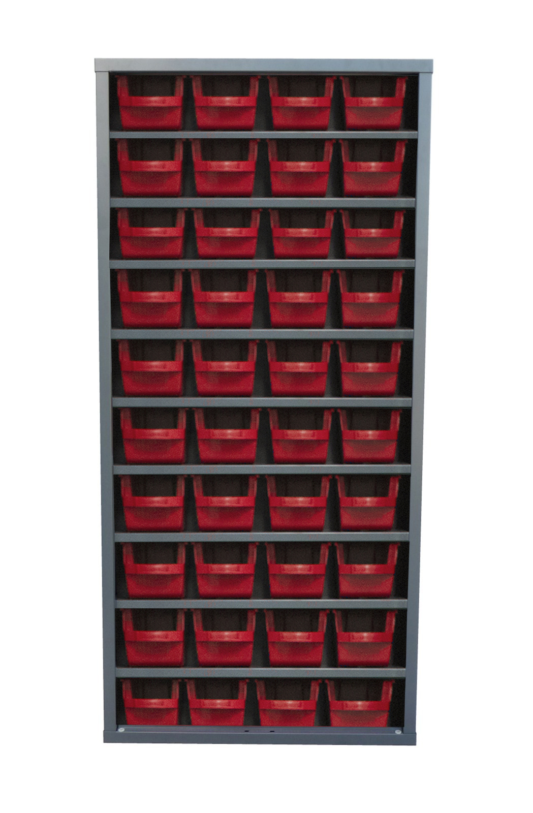 Armoire sans porte 9 tablettes 40 bacs 4L rouge VISO - ASP40PA03R