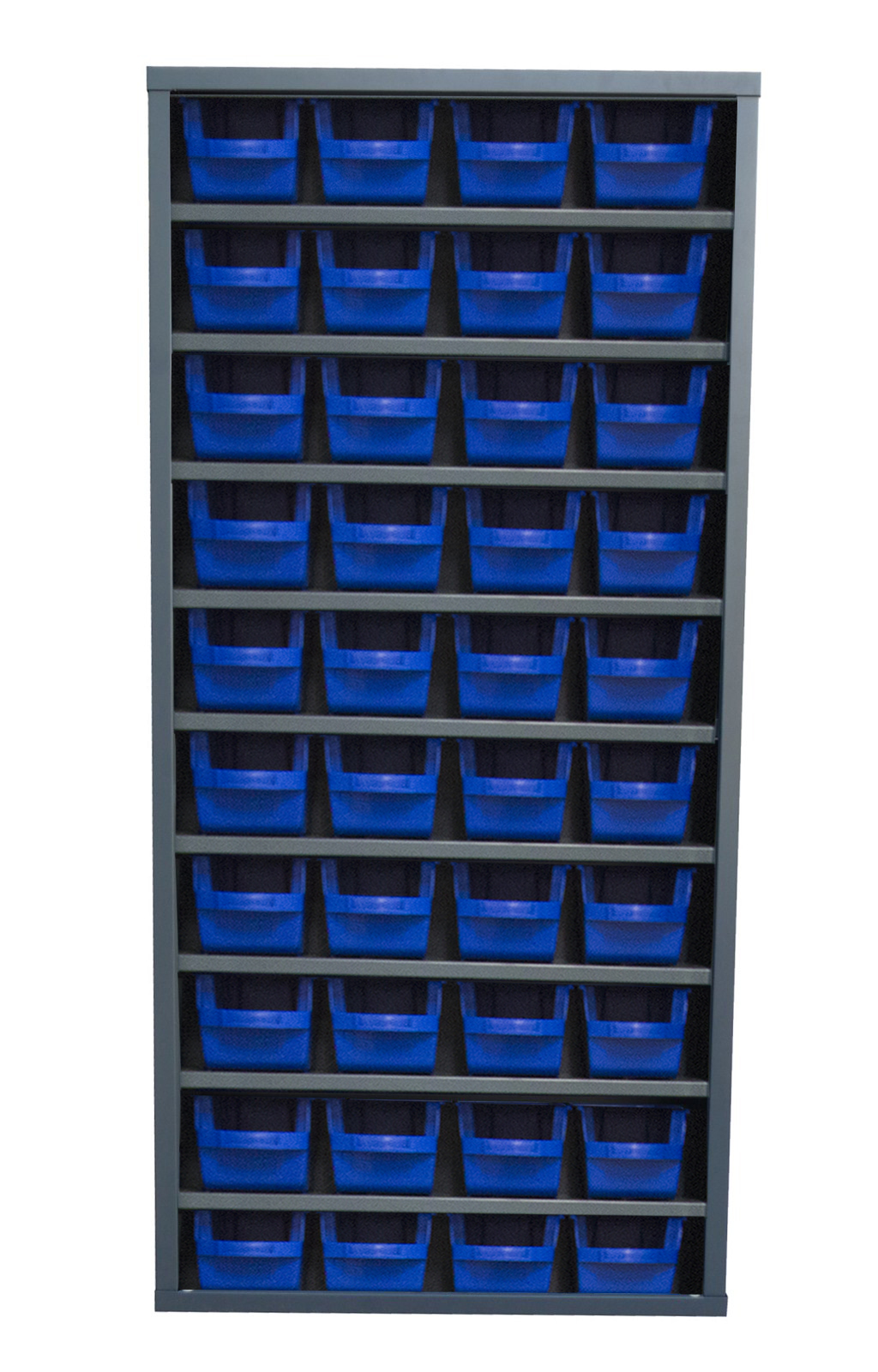 Armoire sans portes 9 tablettes 40 bacs 4L bleu VISO - ASP40PA03