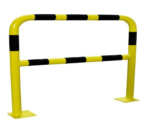 Barrière de sécurité avec platine tube Ø60mm noir/jaune L 2000 x H1000 VISO - BAR620NJ