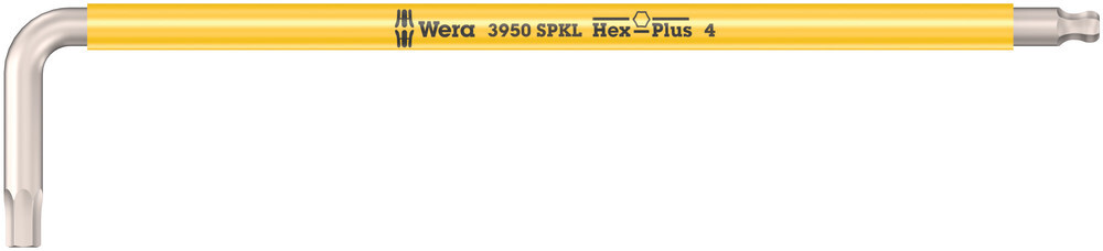 Clés mâles coudées, syst. métrique, acier inoxydable 3950 SPKL Hex-Plus 4,0 jaune WERA - 05022664001