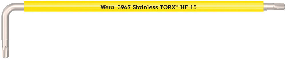 Clés mâles coudées avec fonction de retenue, version longue, acier inoxydable 3967 SXL HF TORX 15 WERA - 05022683001