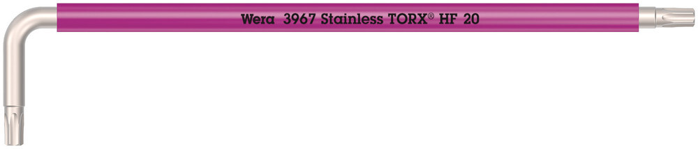 Clés mâles coudées avec fonction de retenue, version longue, acier inoxydable 3967 SXL HF TORX 20 WERA - 05022684001