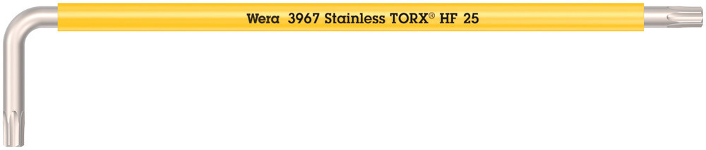 Clés mâles coudées avec fonction de retenue, version longue, acier inoxydable 3967 SXL HF TORX 25 WERA - 05022685001